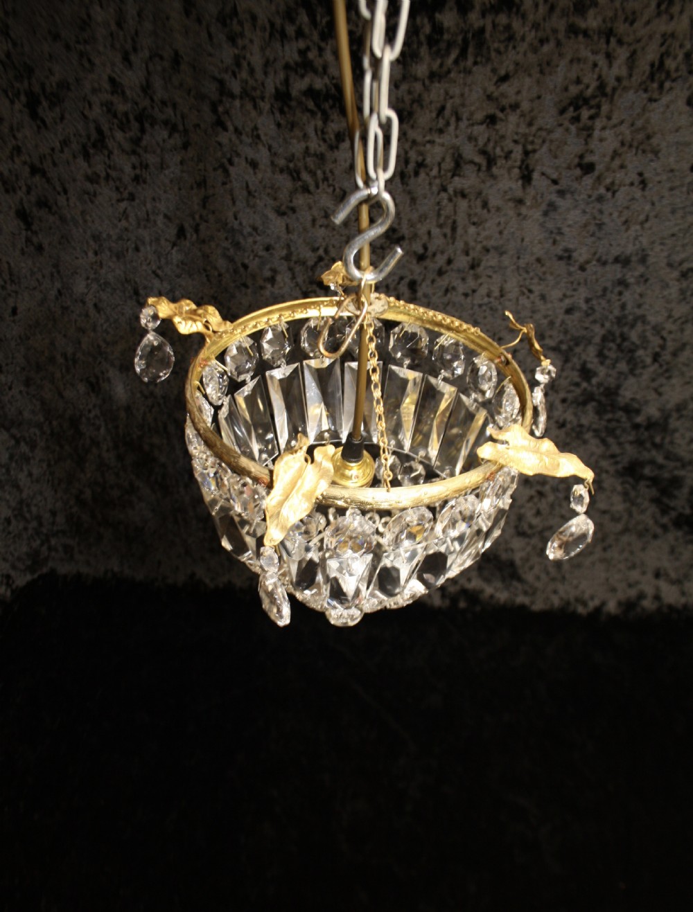 Pair of early 20th century prism bag chandelier View VII