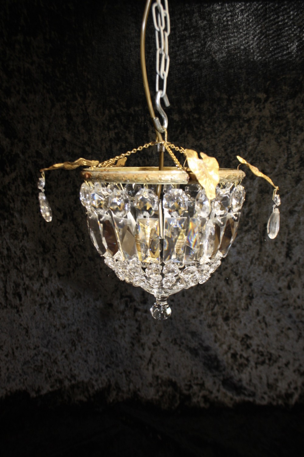 Early 20th century prism bag chandelier