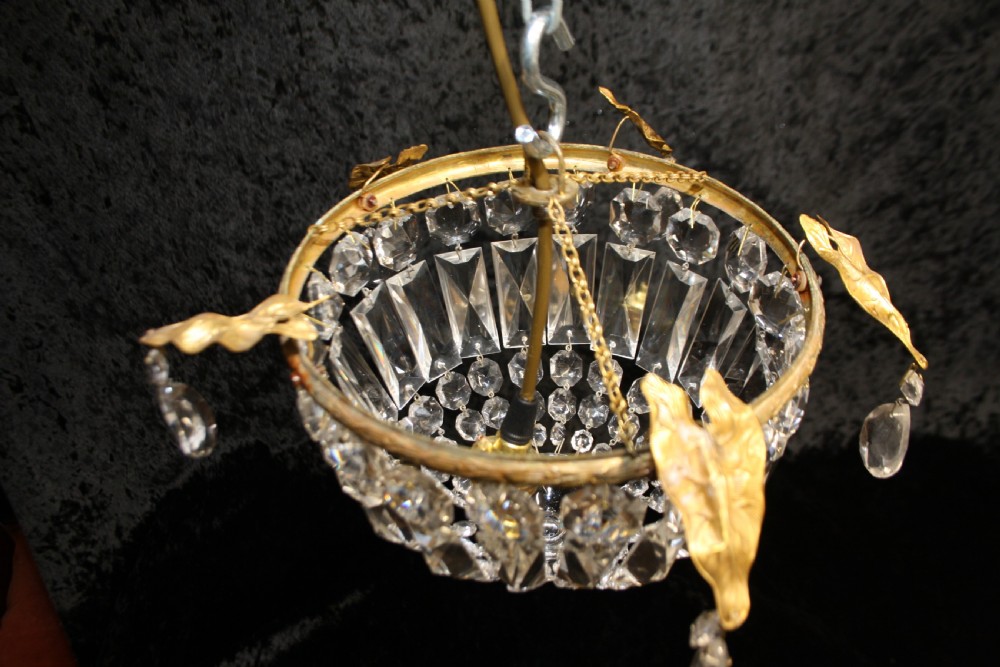 Early 20th century prism bag chandelier View IV