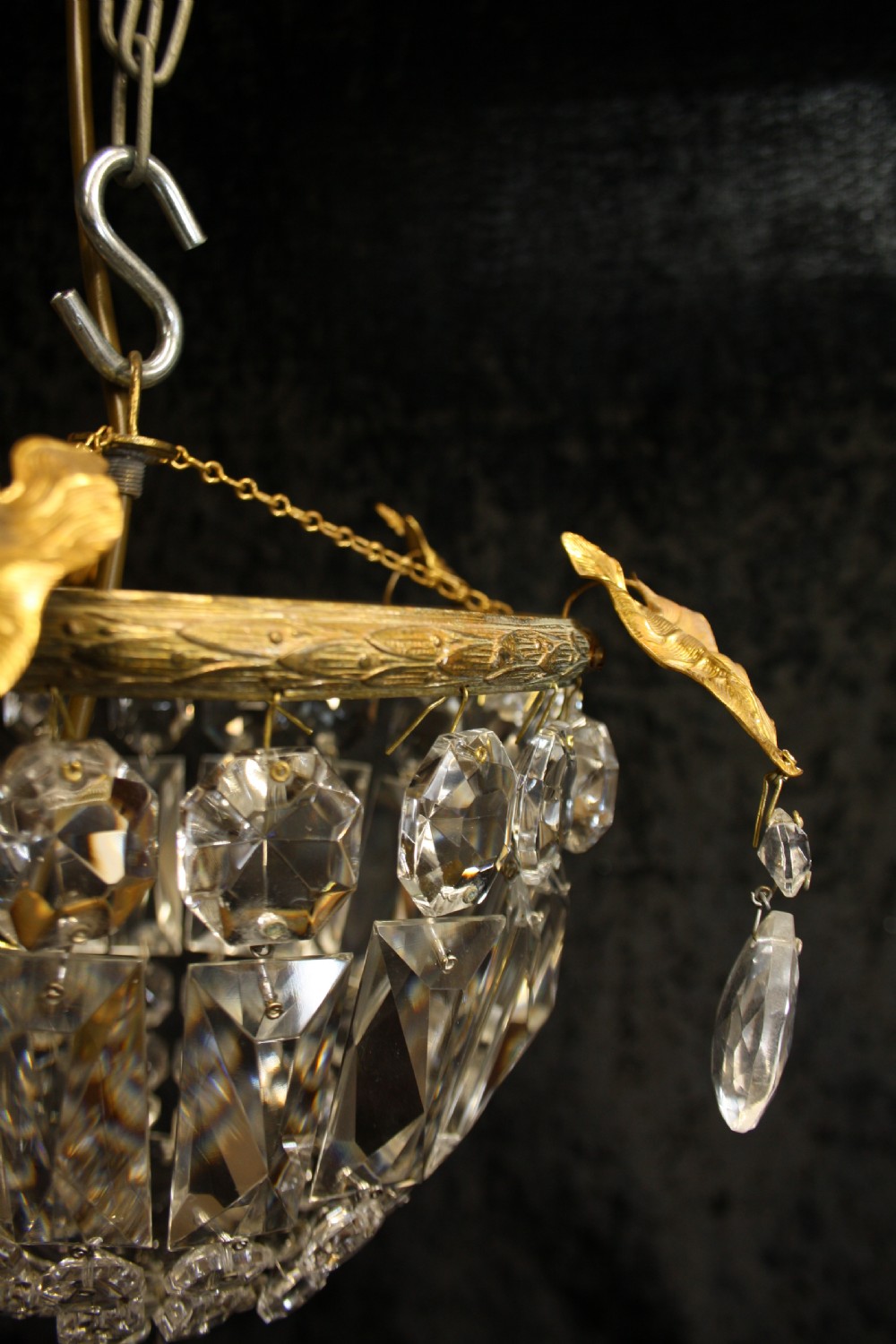 Early 20th century prism bag chandelier View VI