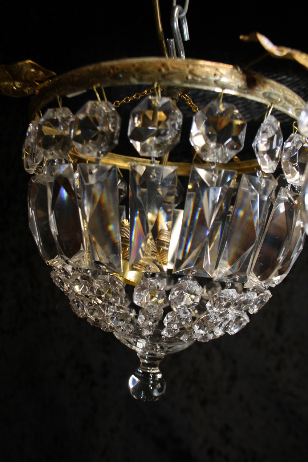 Early 20th century prism bag chandelier View VIII