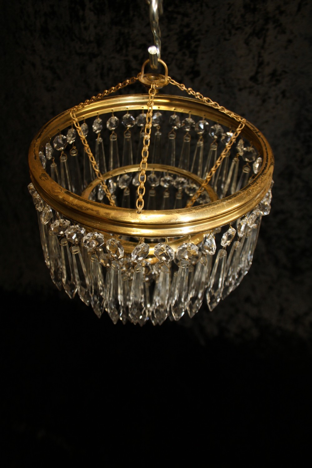 Spike chandeliers with moulded brass rings View III