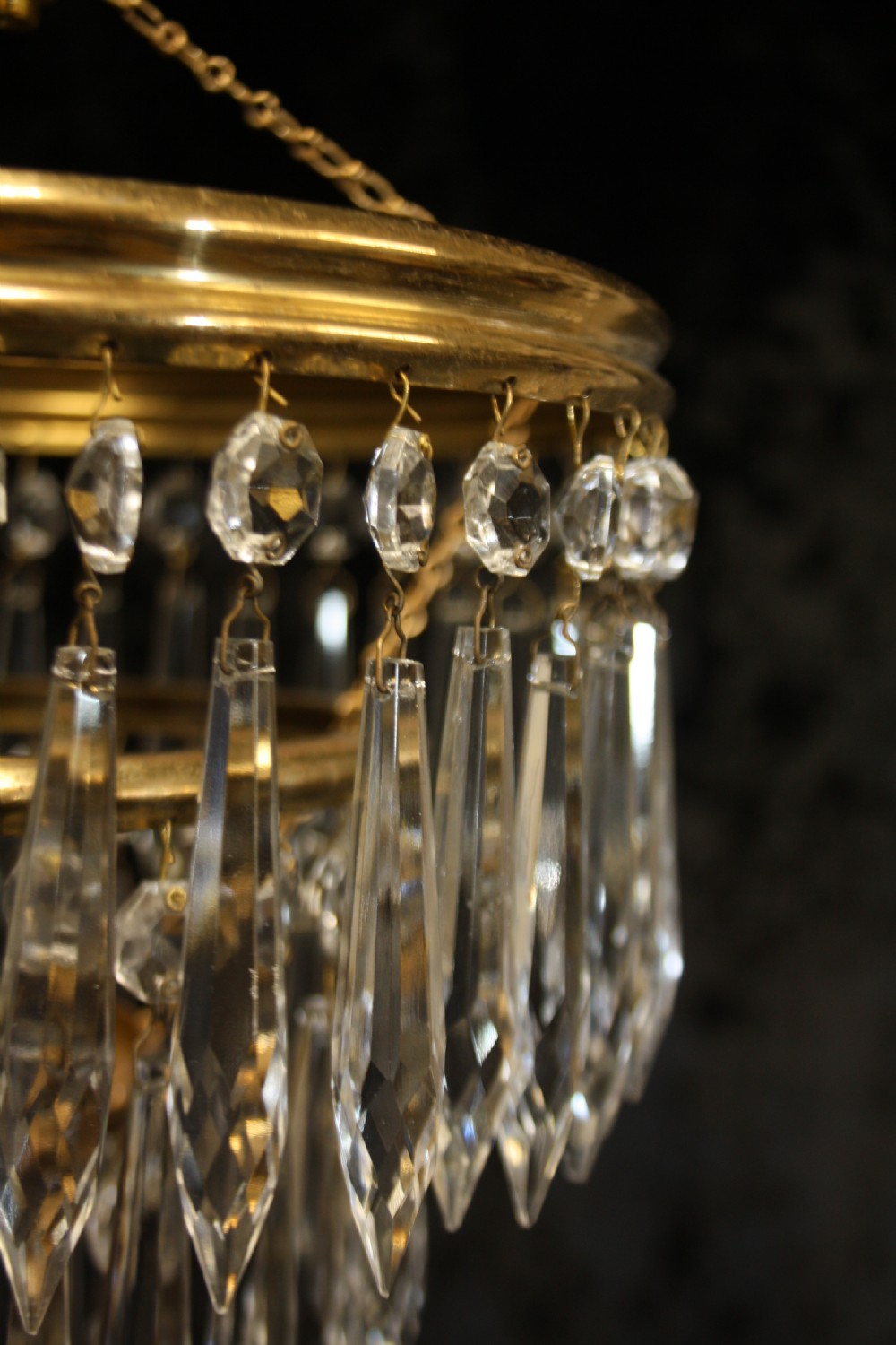 Spike chandeliers with moulded brass rings View VII