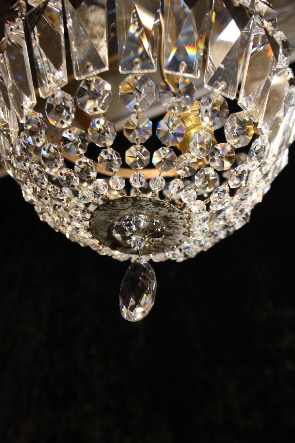 Early 20th century small bag chandelier View IV