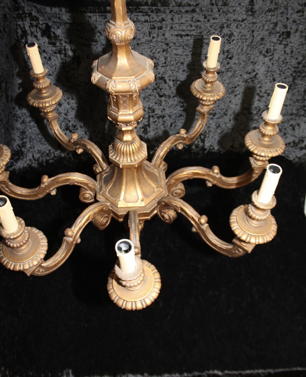 Early 20th century gilt wooden chandelier View III