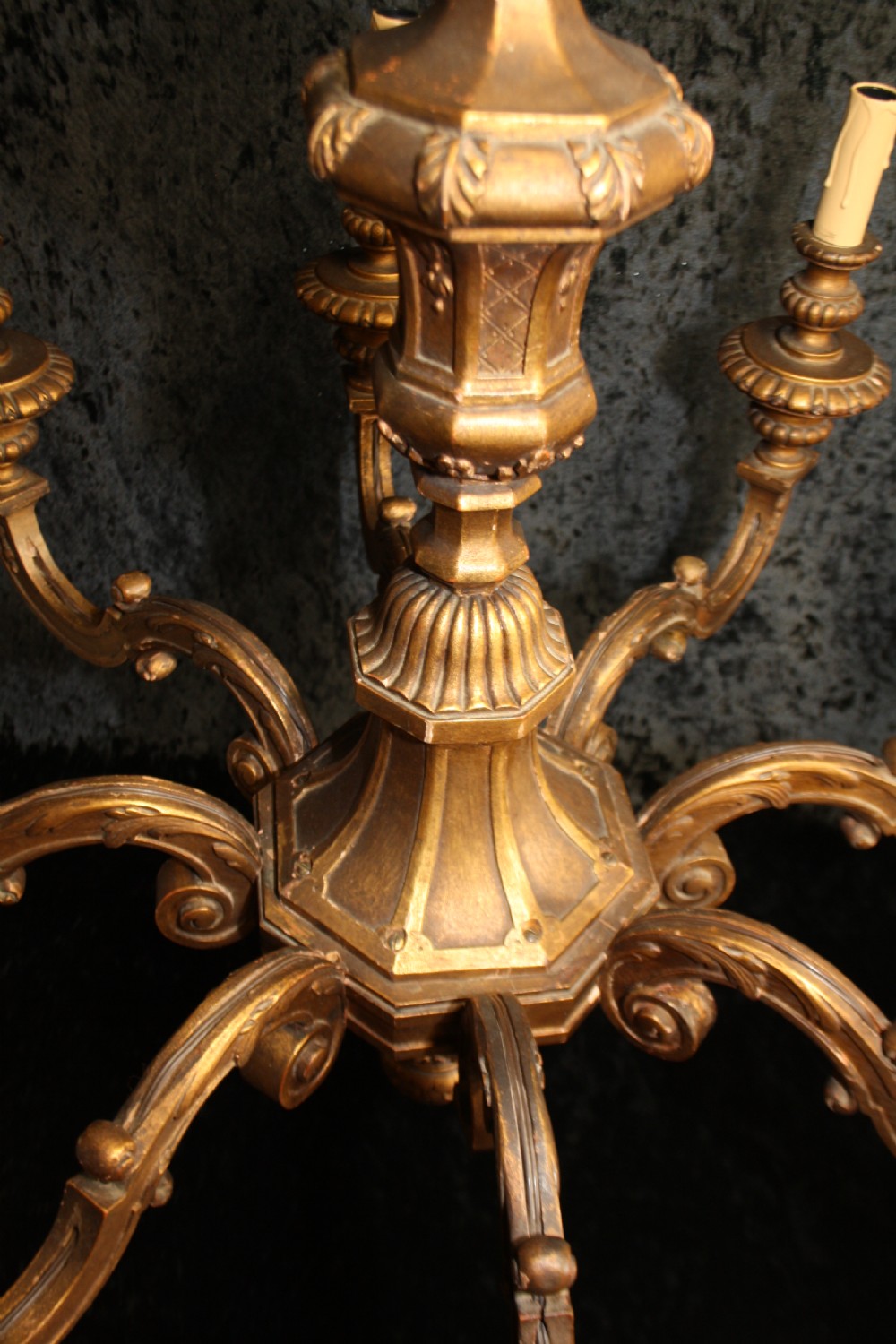 Early 20th century gilt wooden chandelier View V