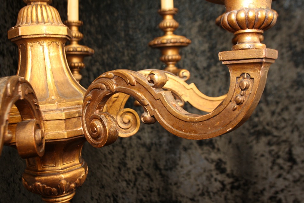 Early 20th century gilt wooden chandelier View VI