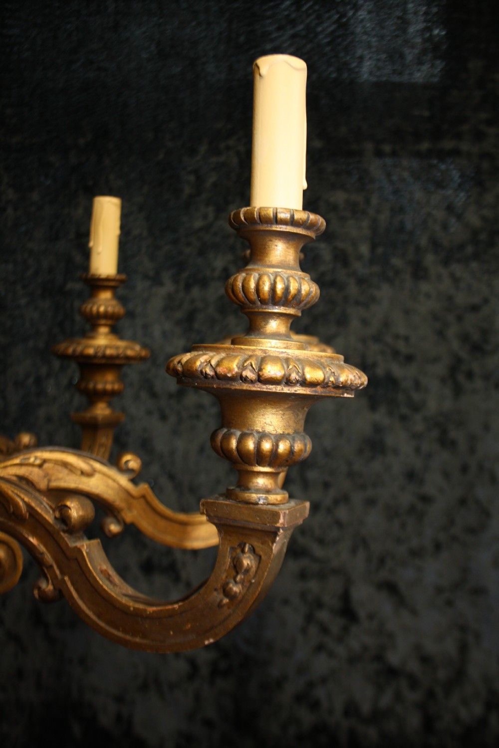 Early 20th century gilt wooden chandelier View VII