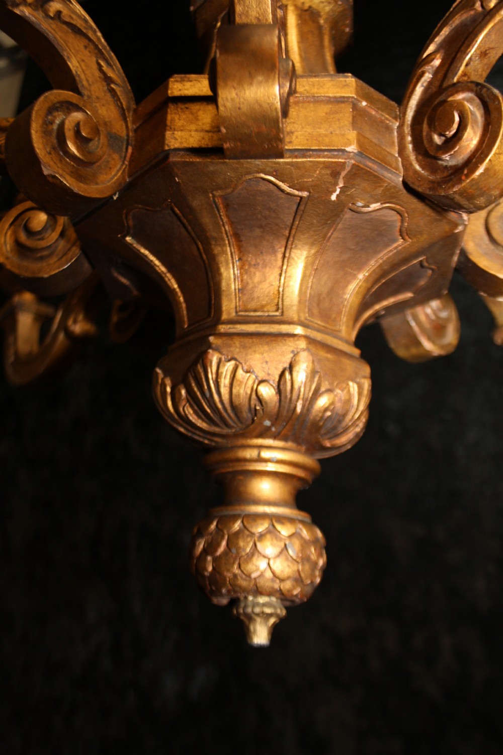 Early 20th century gilt wooden chandelier View VIII