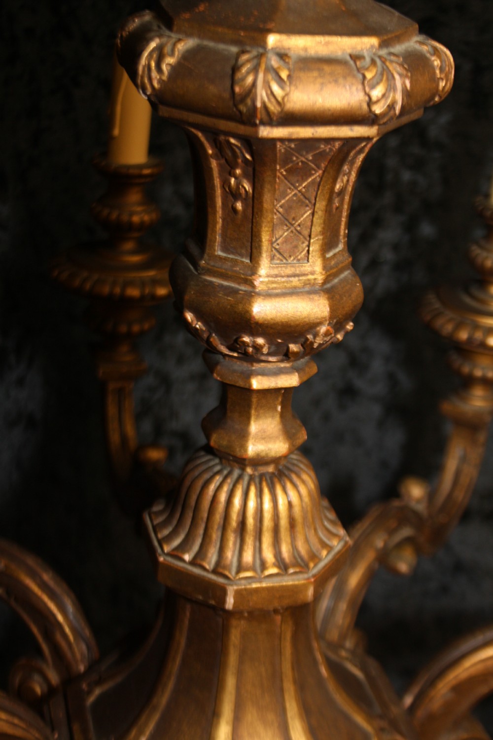 Early 20th century gilt wooden chandelier View XI