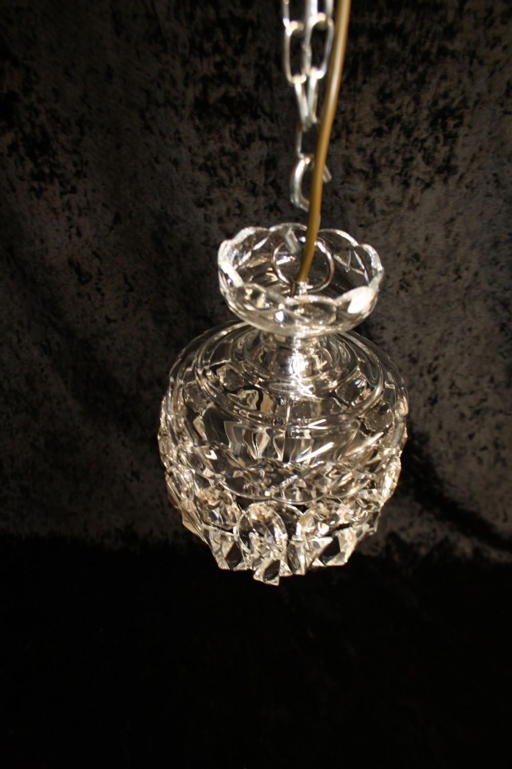 Early 20th century glass dome top chandelier View II