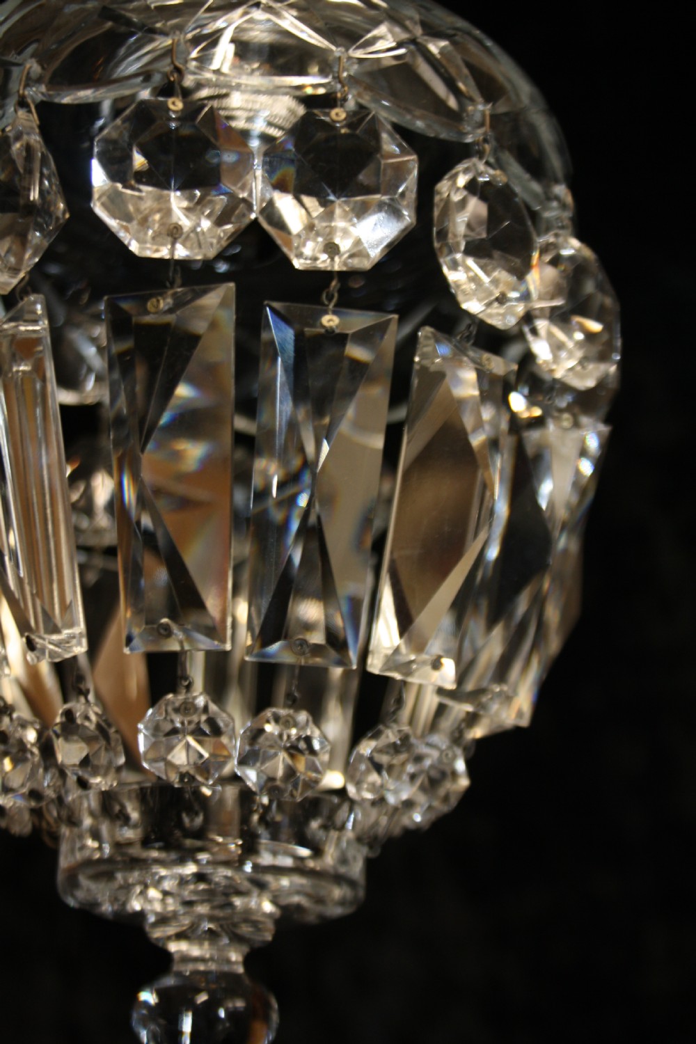 Early 20th century glass dome top chandelier View IV