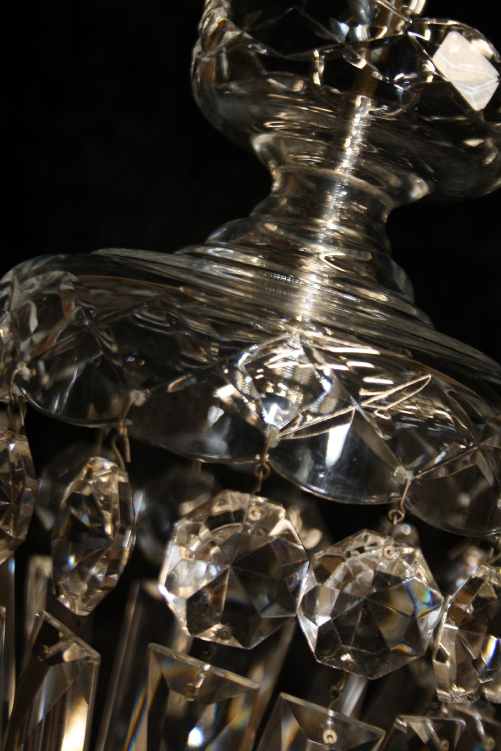 Early 20th century glass dome top chandelier View VI