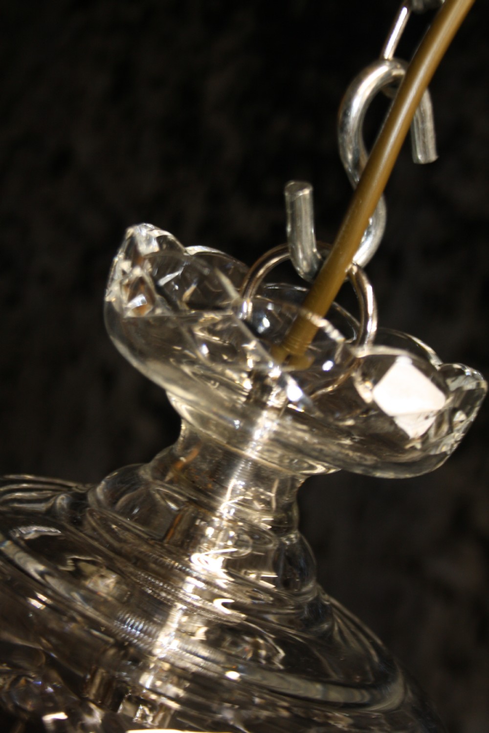 Early 20th century glass dome top chandelier View VII