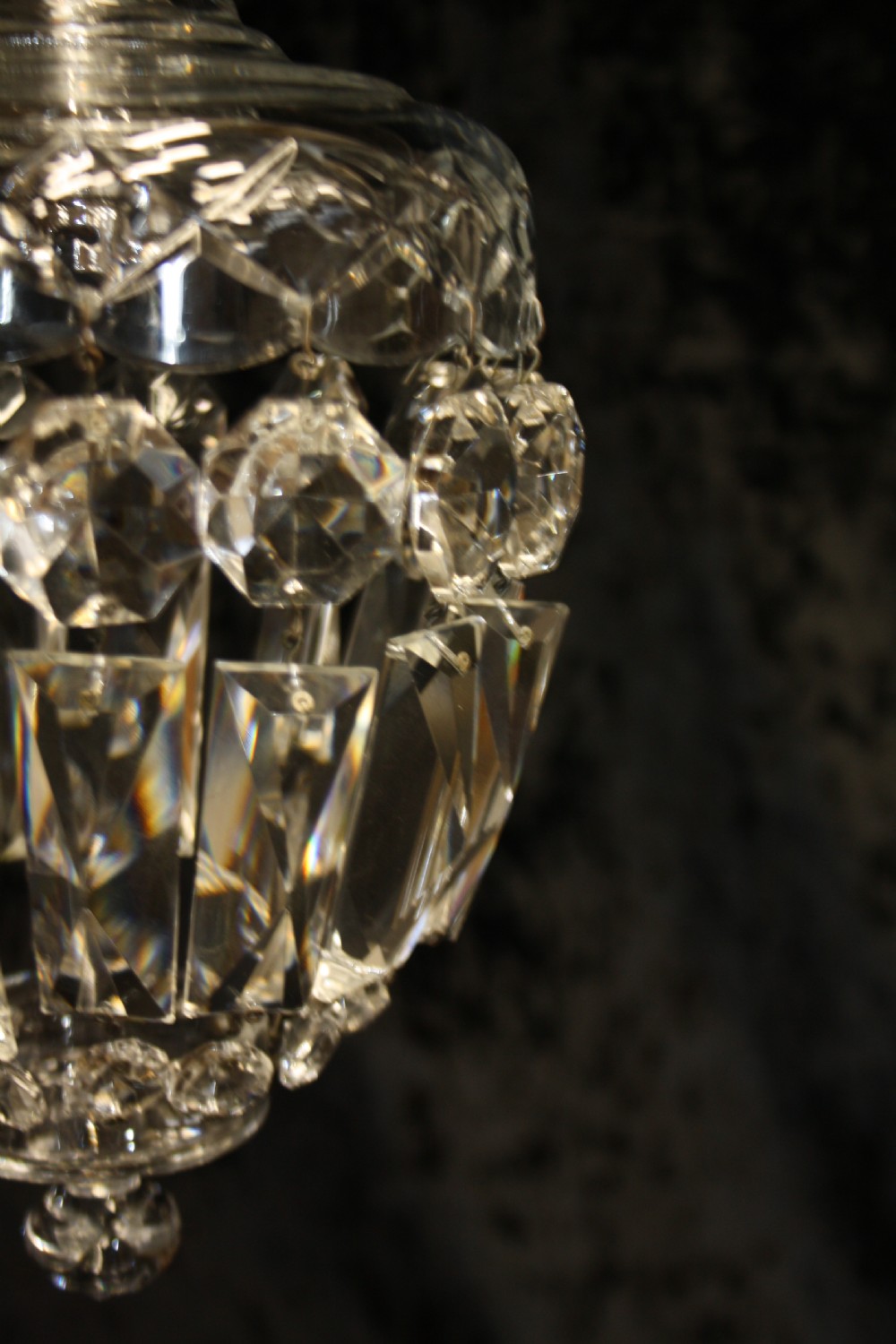 Early 20th century glass dome top chandelier View IX