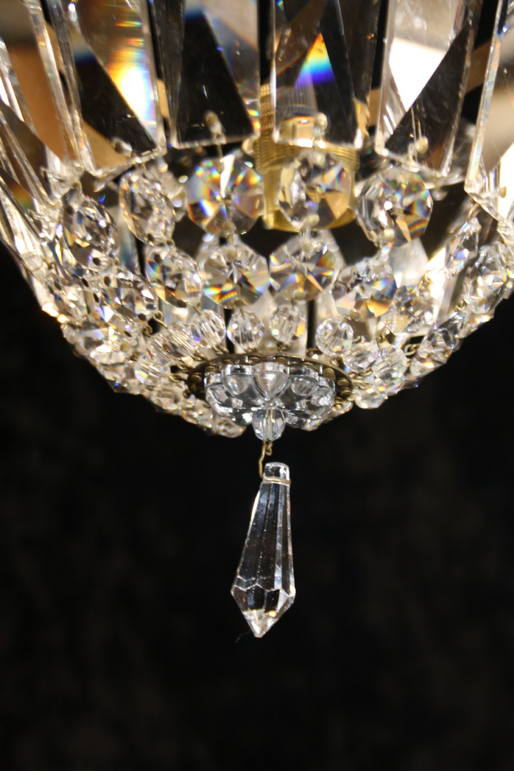 Early 20th century Small prism bag chandelier View III