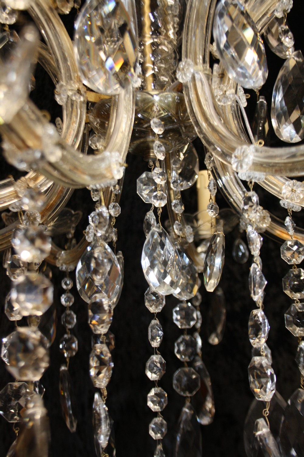 Early 20th century glass and crystal chandelier View IX