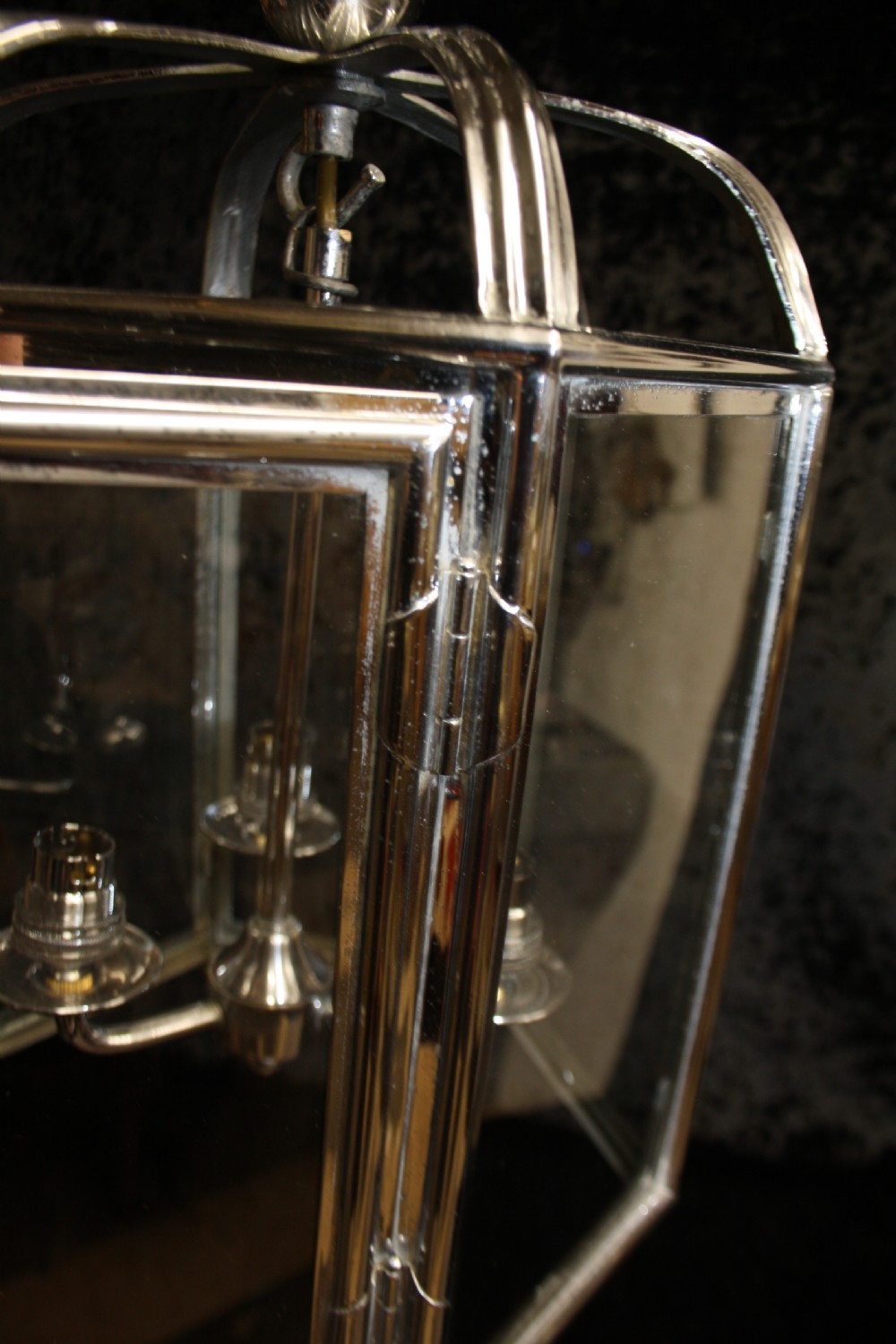Early 20th century Hexagon chrome hall lantern View V