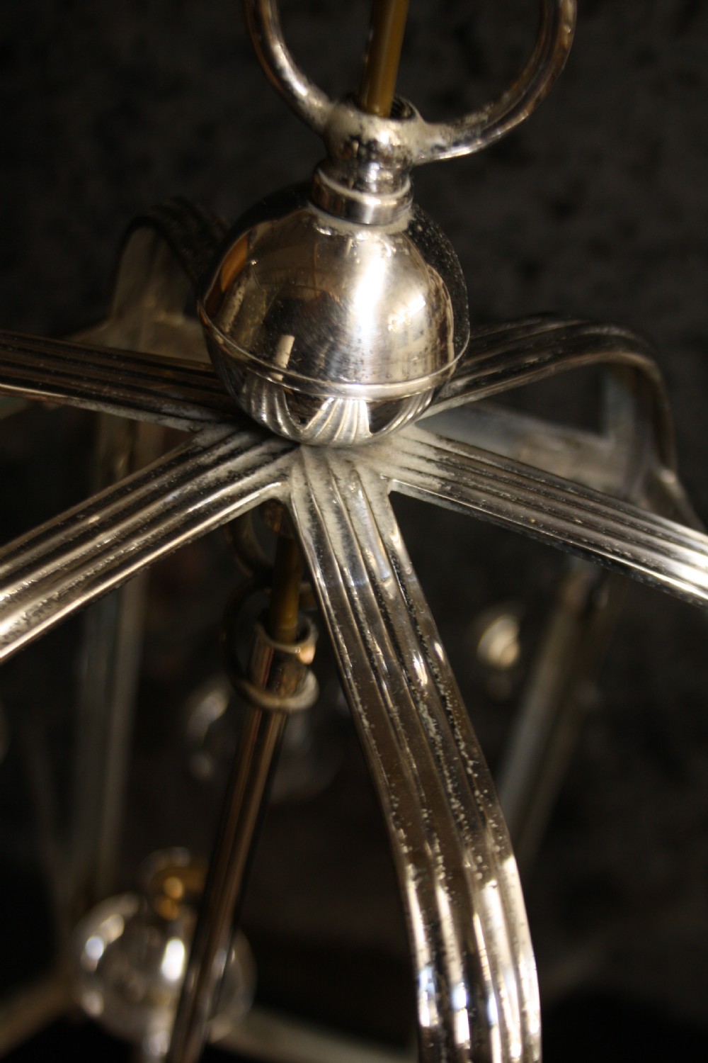 Early 20th century Hexagon chrome hall lantern View VI