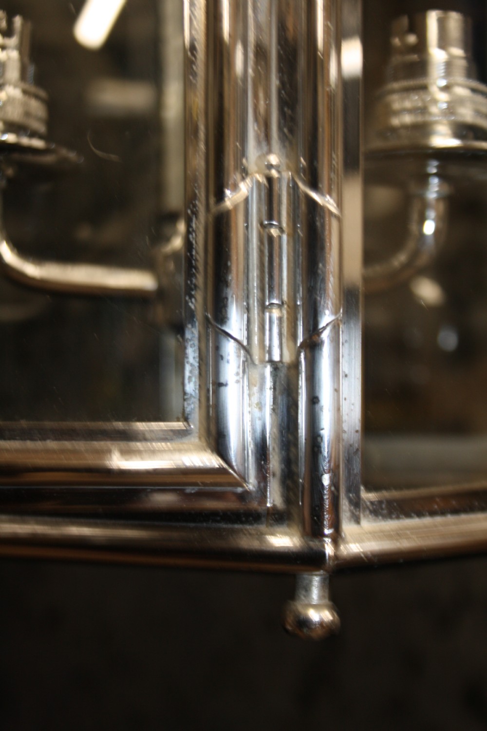 Early 20th century Hexagon chrome hall lantern View VII