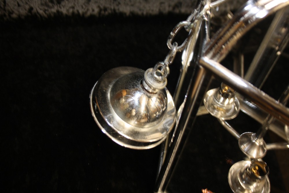 Early 20th century Hexagon chrome hall lantern View IX