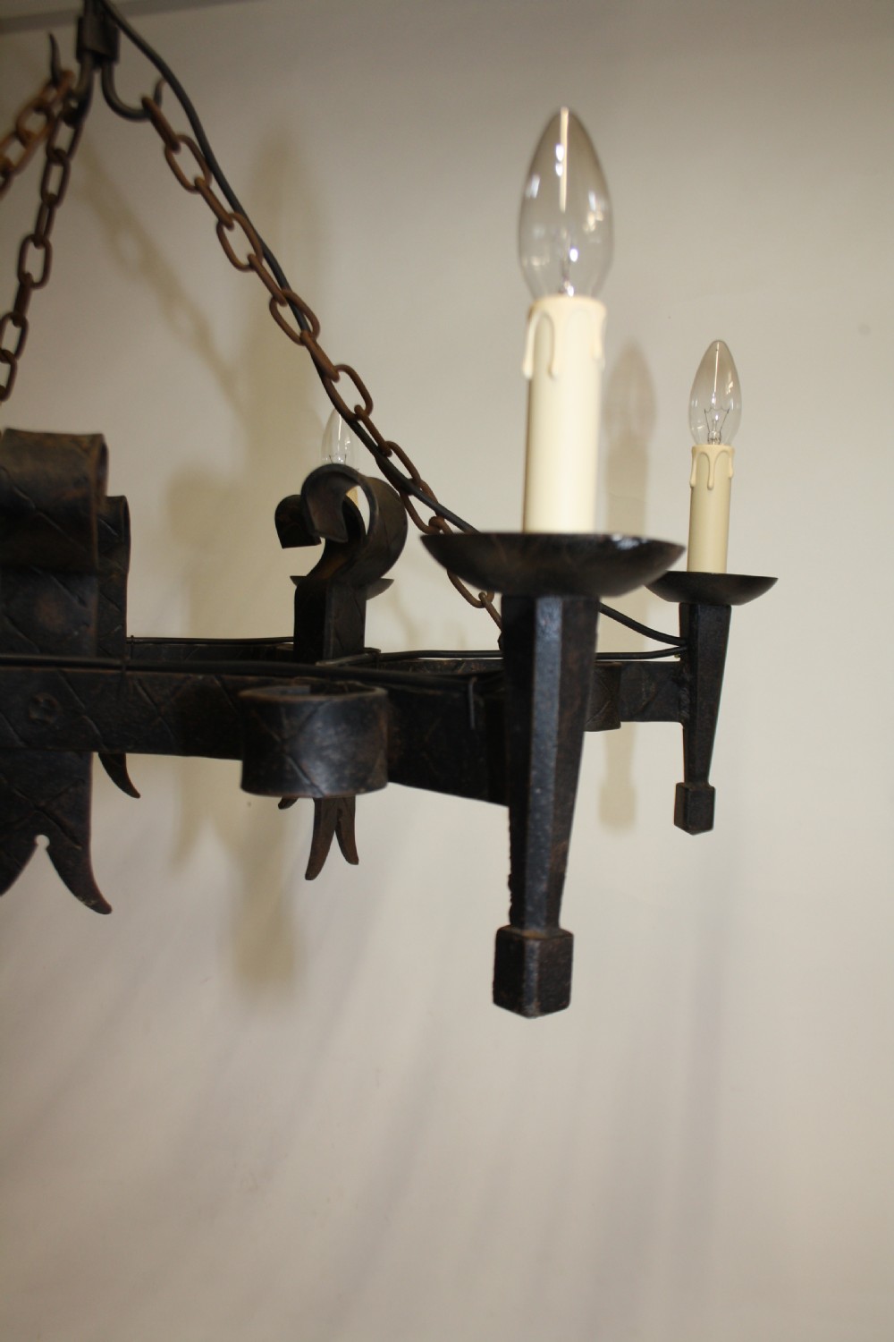 Pair of metal rustic chandeliers View VII