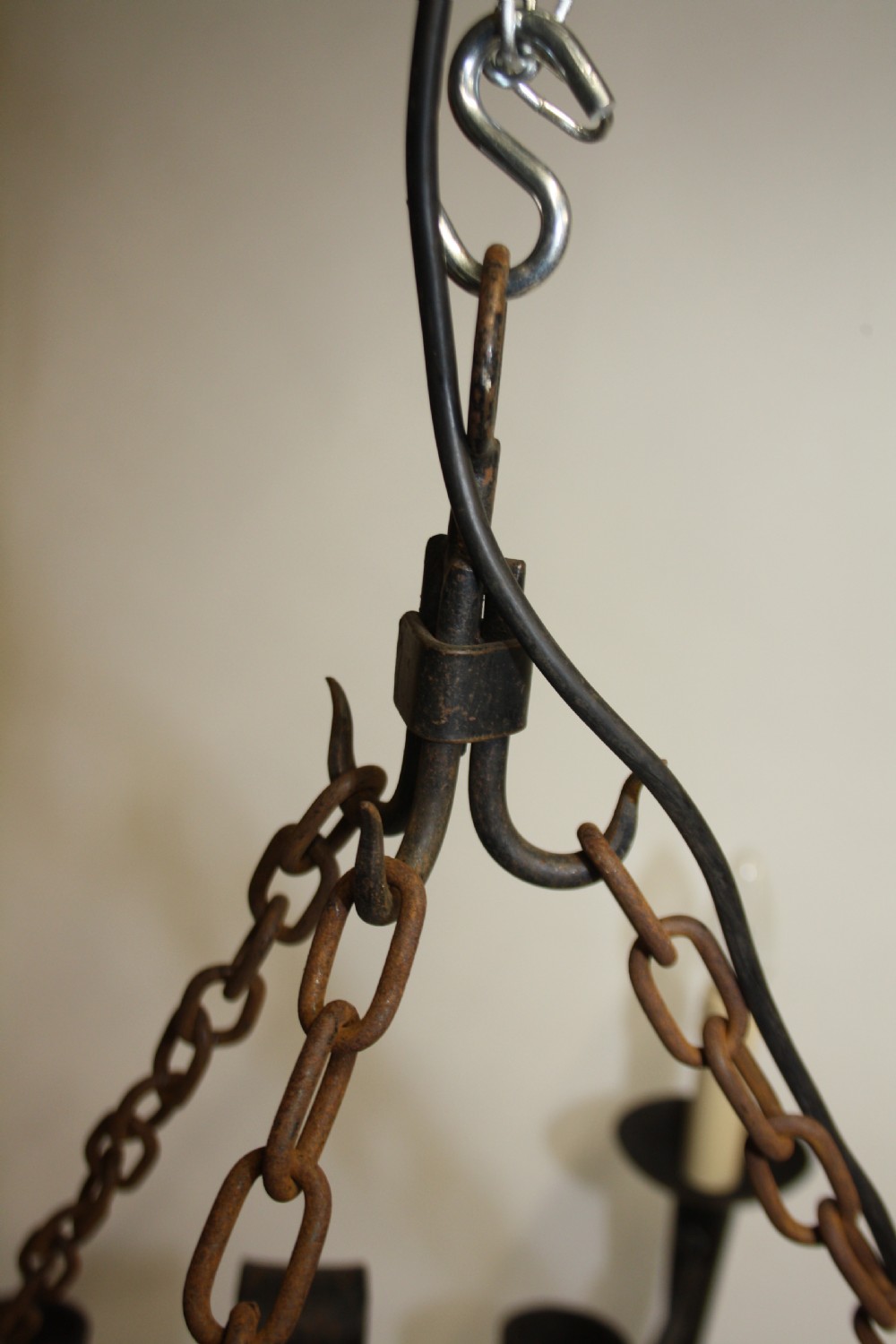 Pair of metal rustic chandeliers View VIII