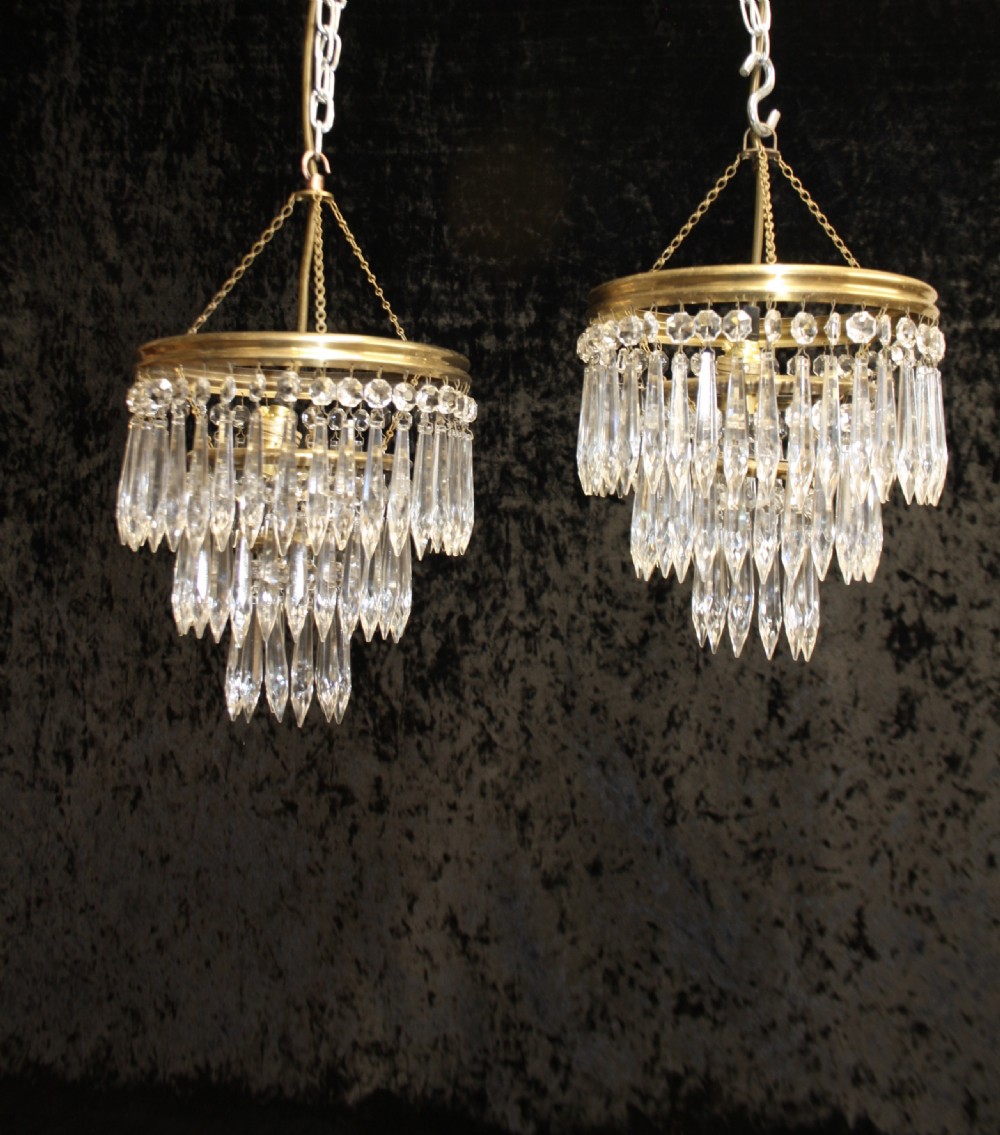  Pair of early 20th century spike chandeliers. 