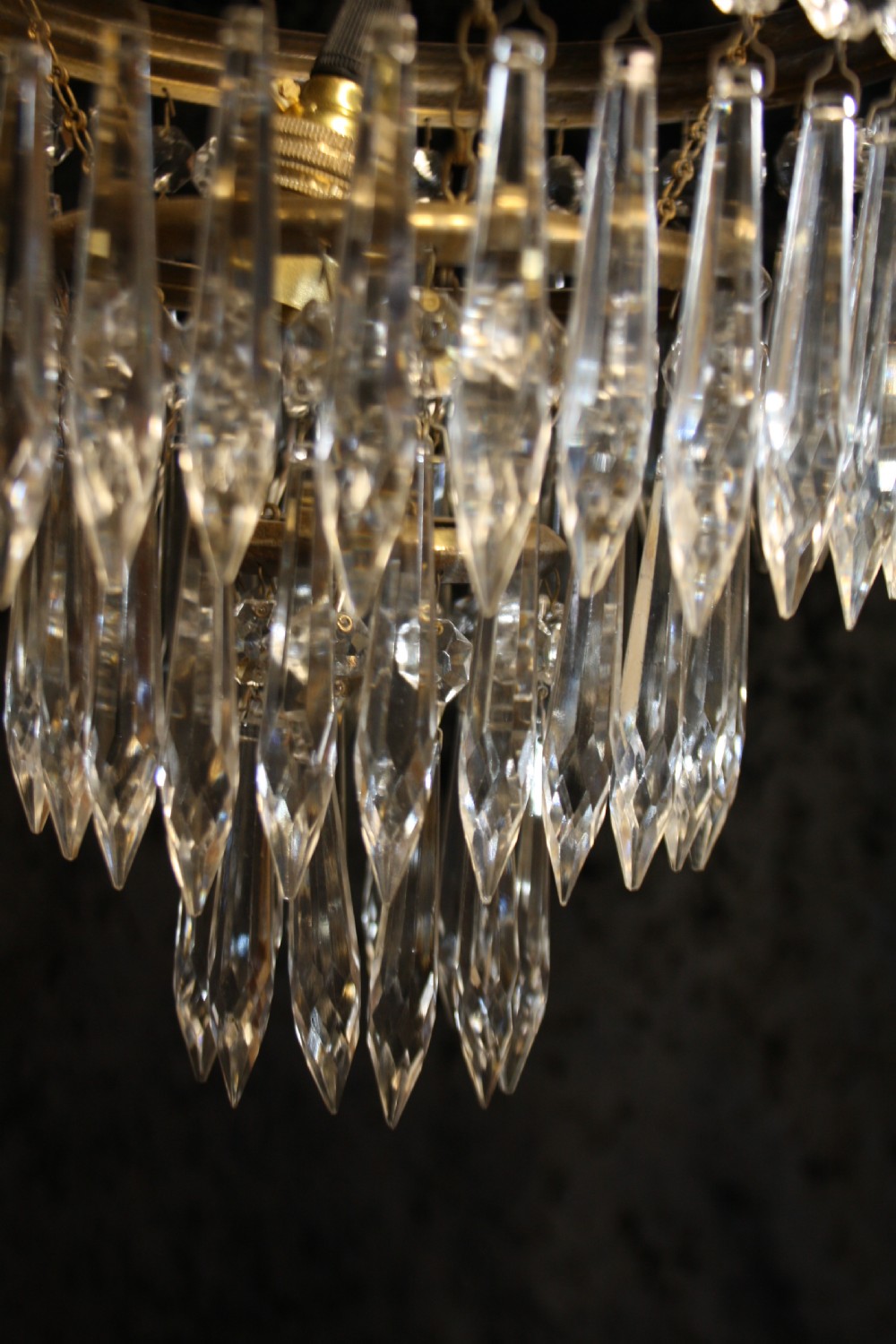  Pair of early 20th century spike chandeliers.  View VI