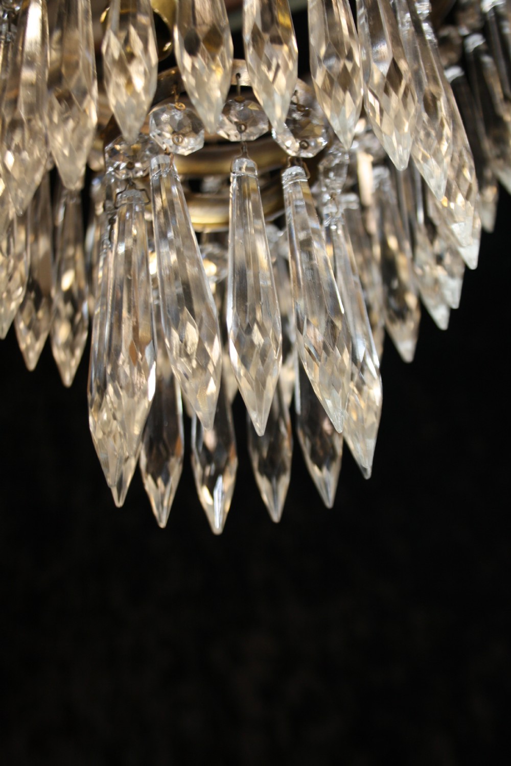  Pair of early 20th century spike chandeliers.  View VII