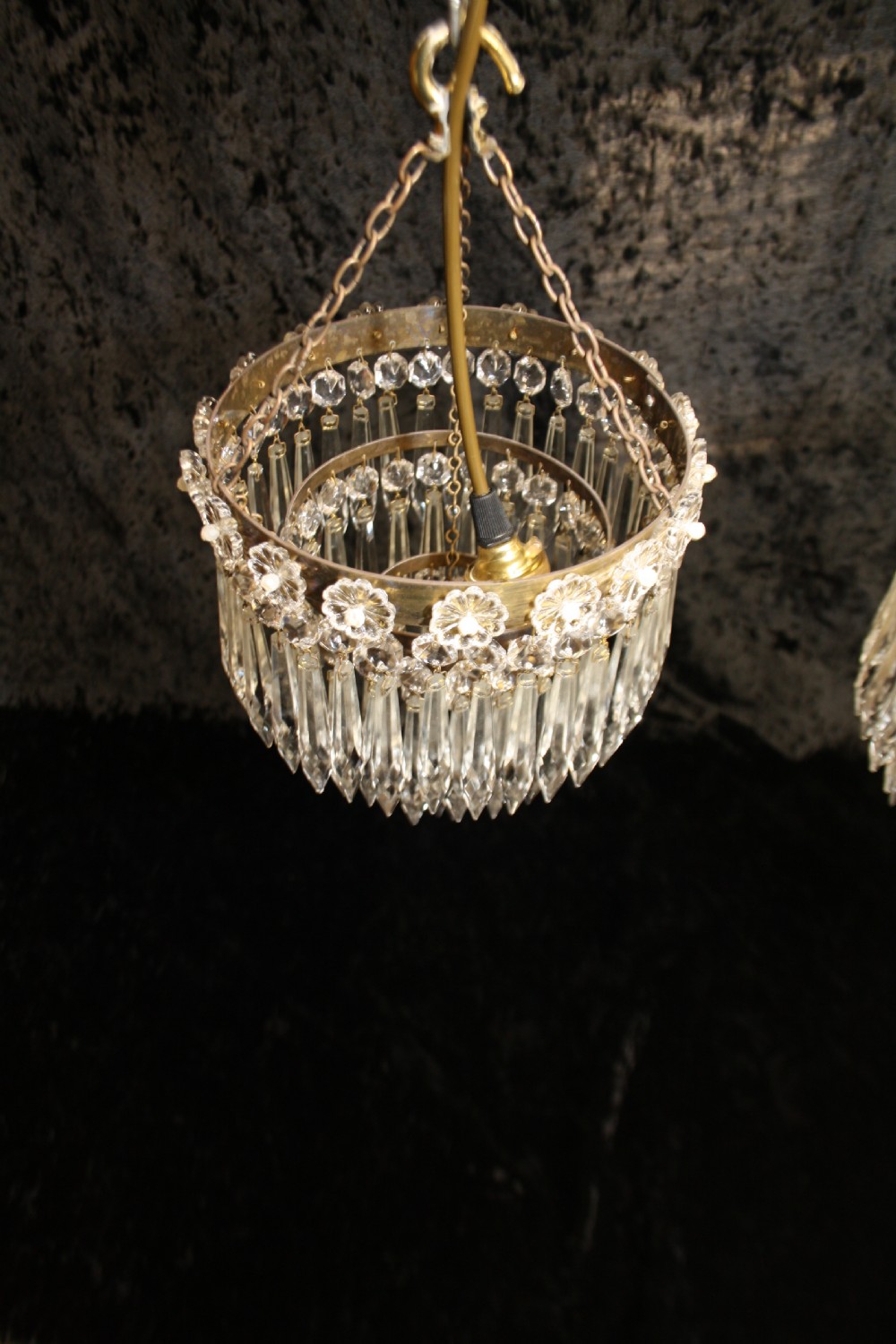 Early 20th century pair of Spike chandeliers View II