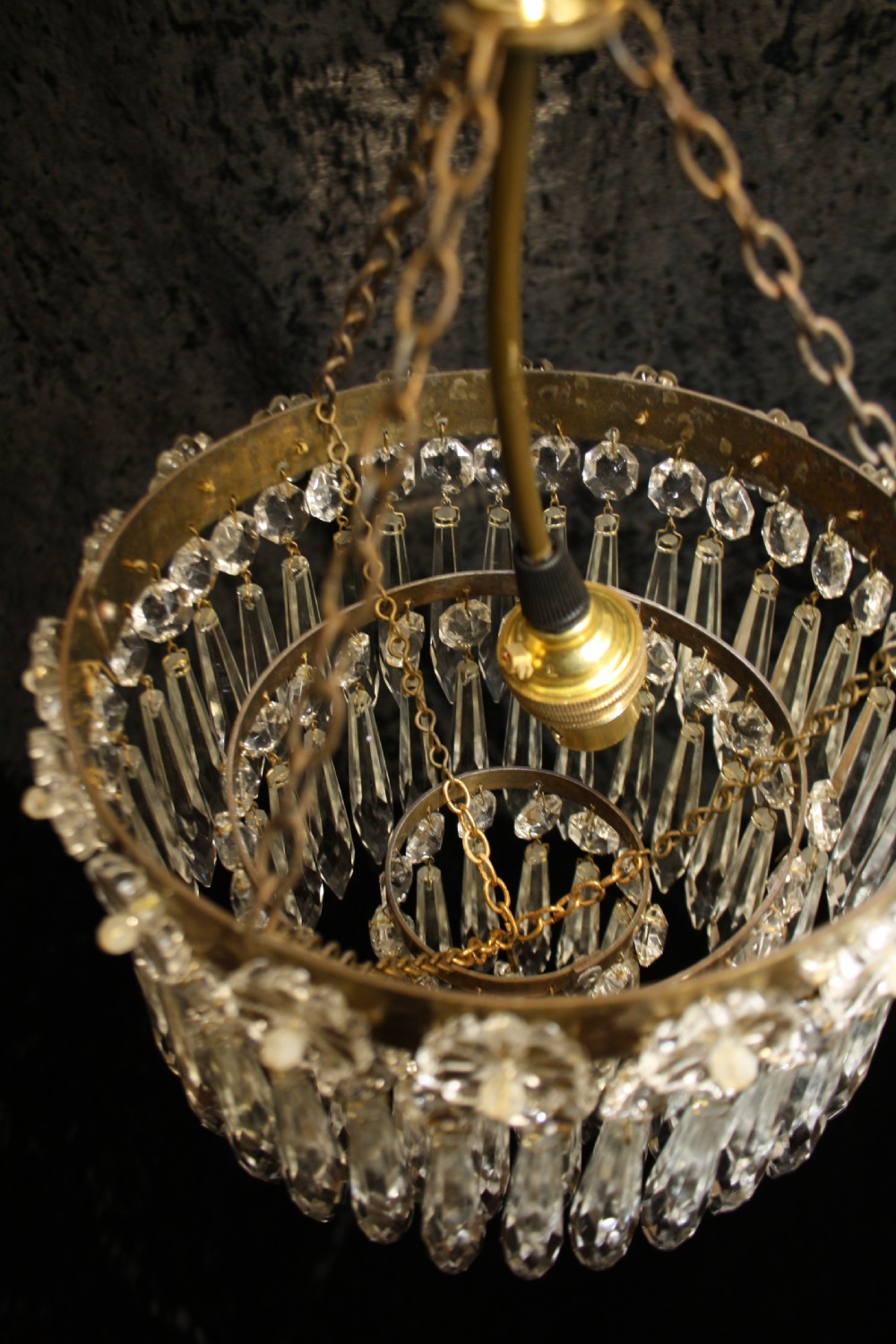 Early 20th century pair of Spike chandeliers View IV