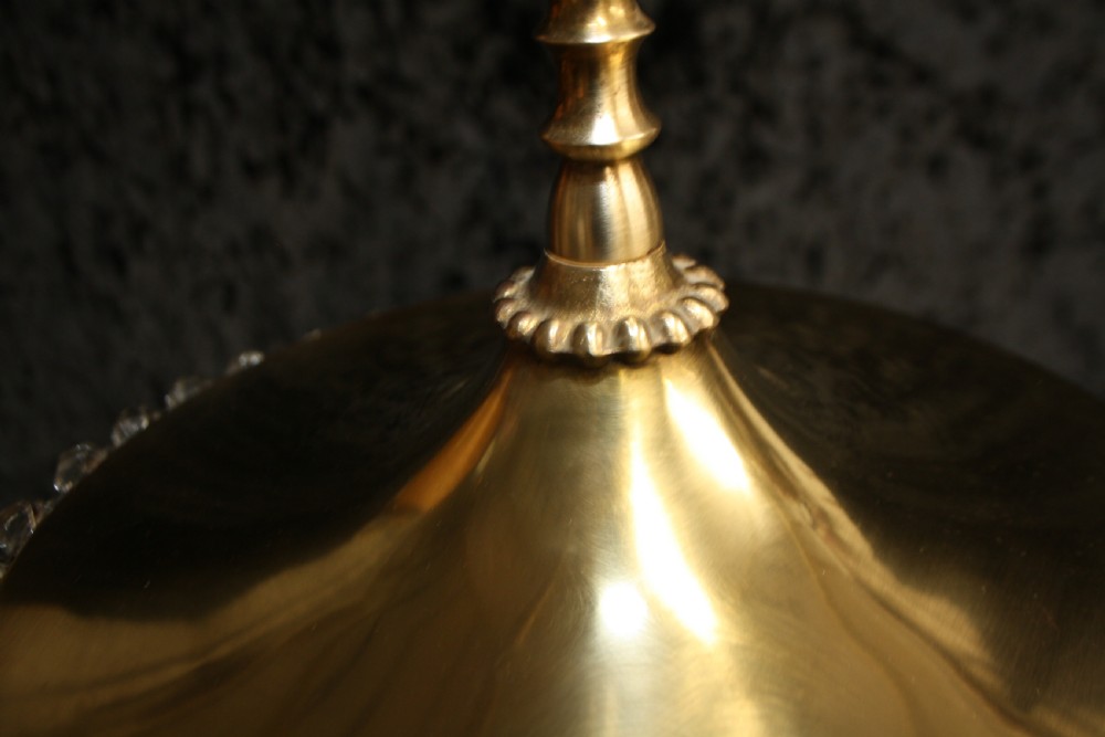 Early 20th century Chandelier with large brass top View VIII