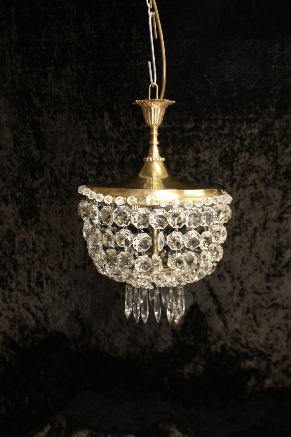 Early 20th century Chandelier with large brass top