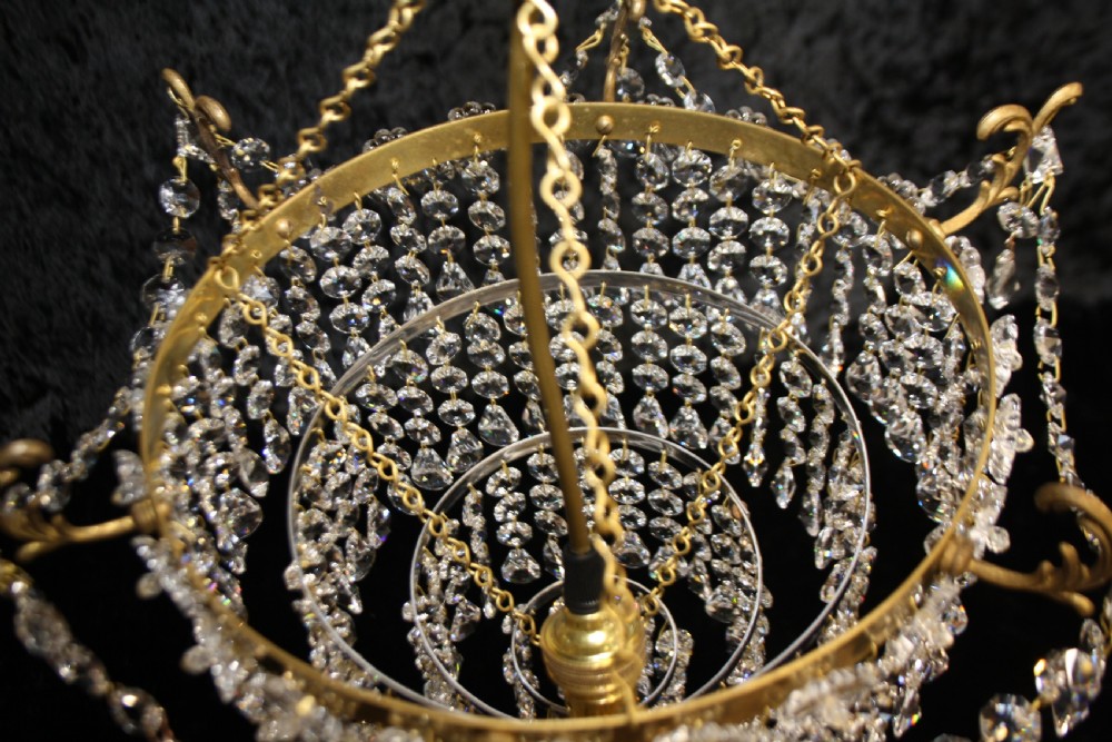 Chandelier with 6 finials to the edge with swags in between View VIII