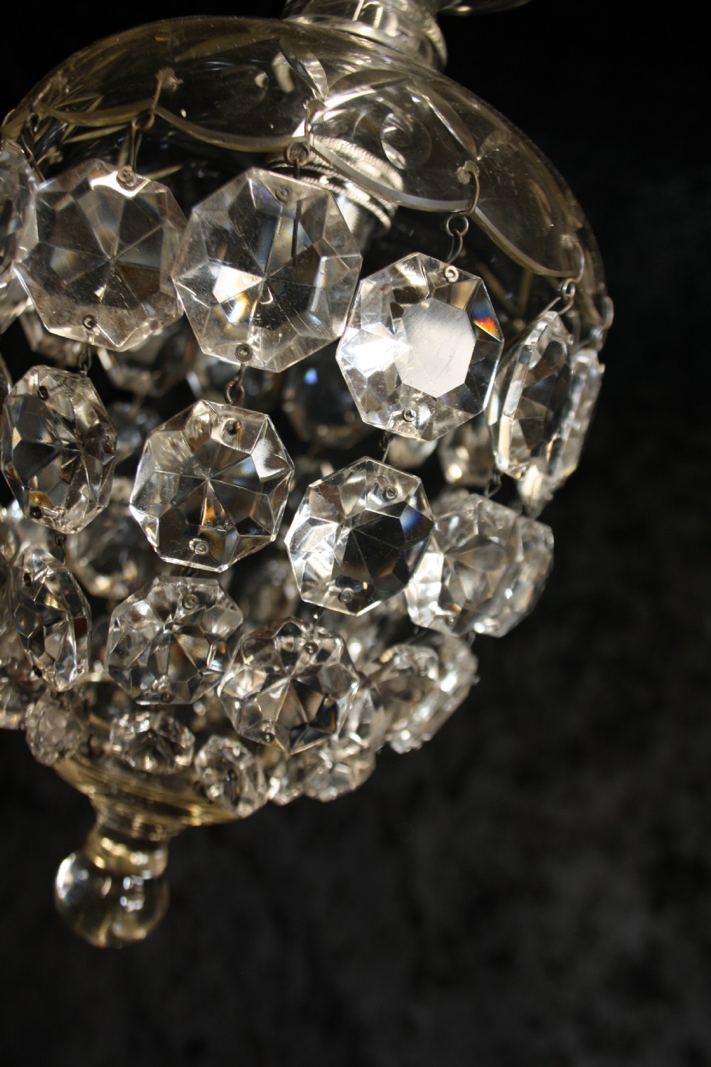  Early 20th century small pair of dome top chandeliers View VI