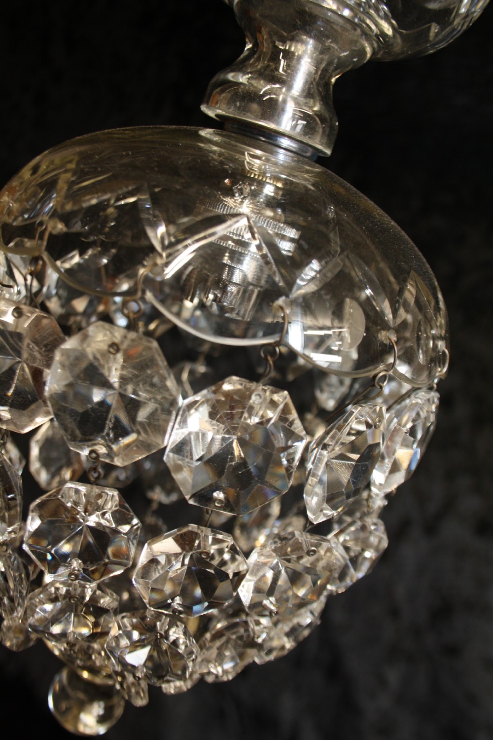  Early 20th century small pair of dome top chandeliers View VII