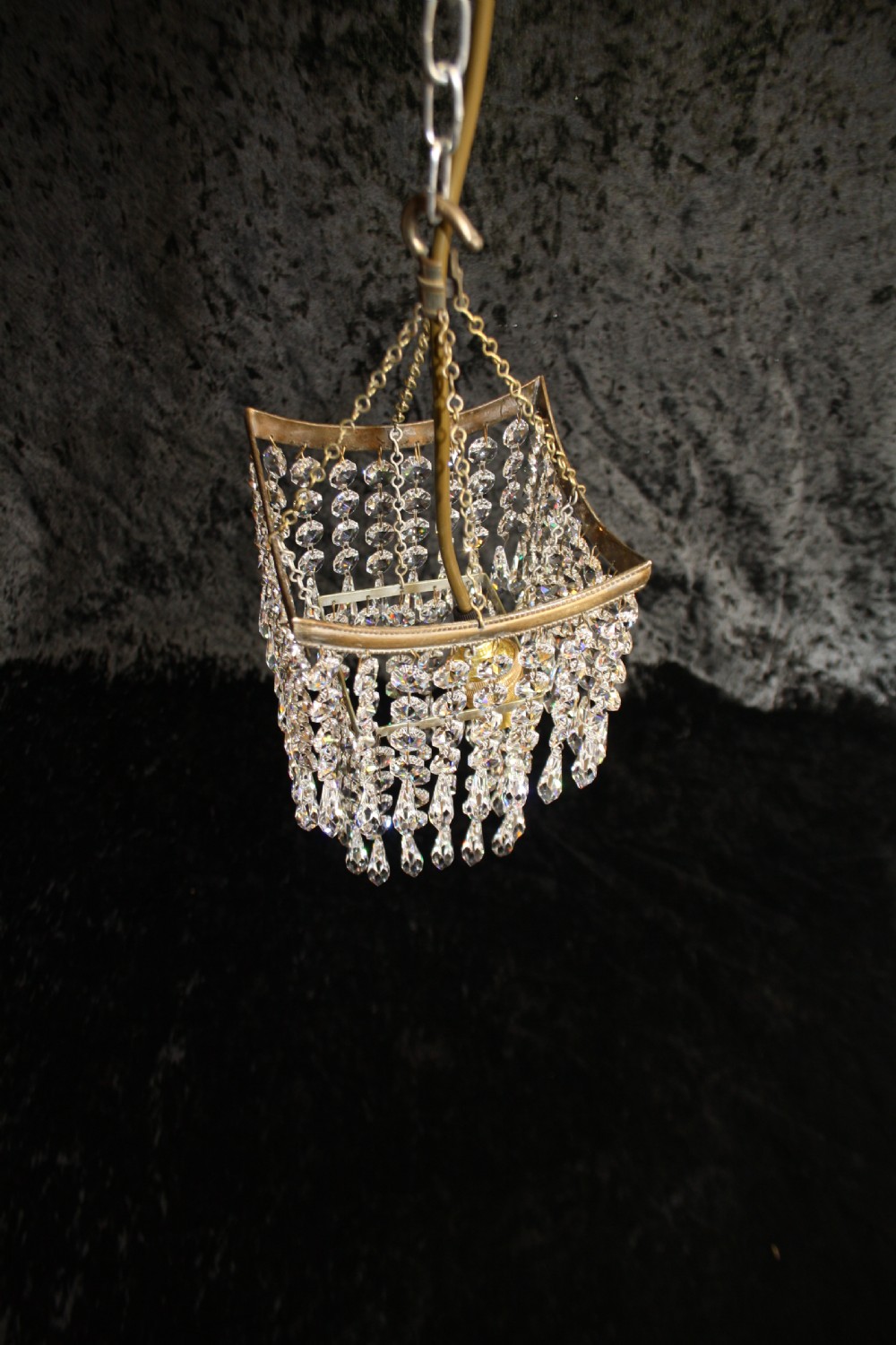 Early 20th century small square chandelier. View II