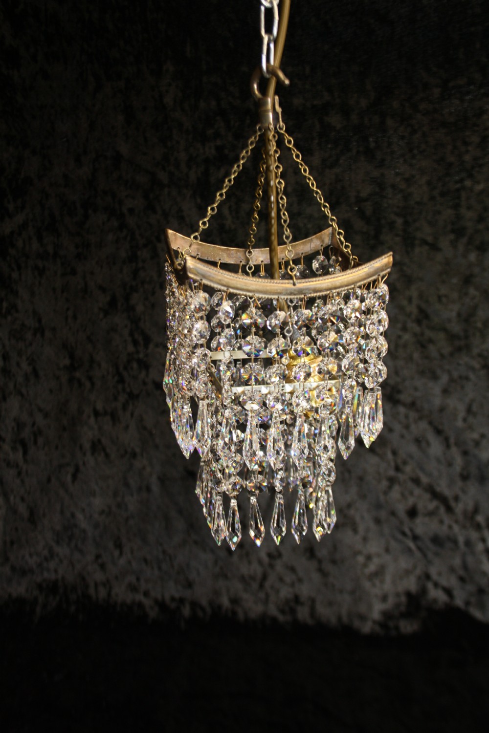 Early 20th century small square chandelier. View IX