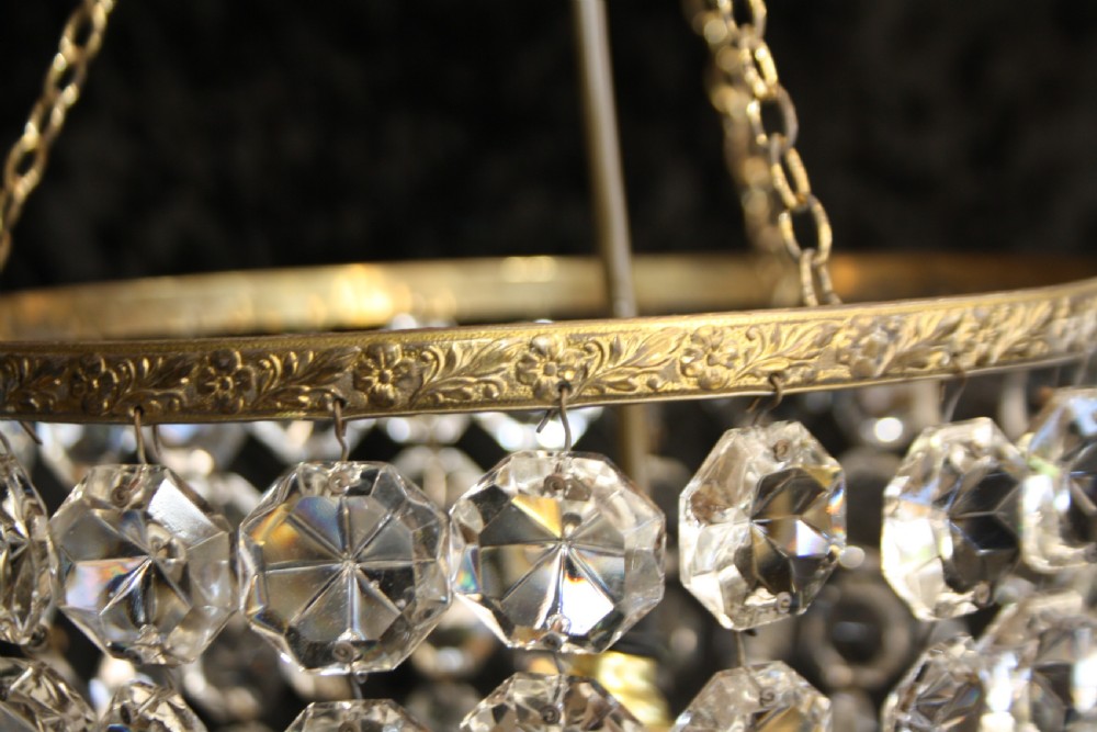 Early 20th century large bag chandelier View IV