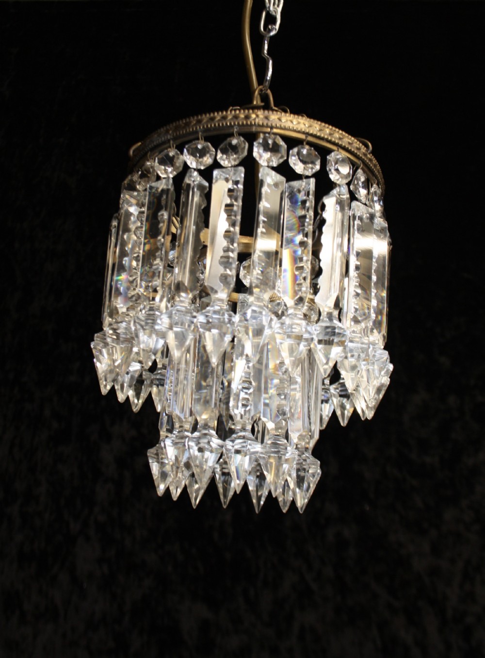 Early 20th century lustre spike chandelier
