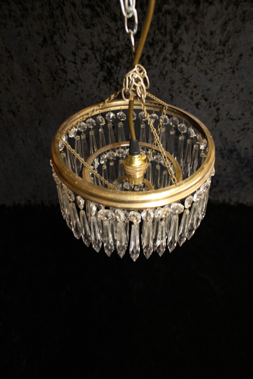 Spike chandelier with moulded brass rings View II