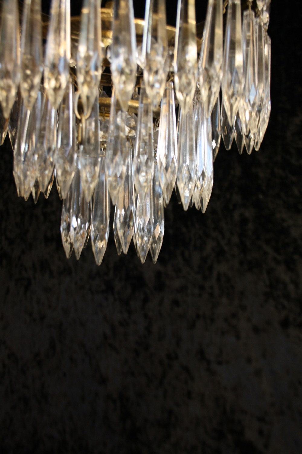 Spike chandelier with moulded brass rings View IV