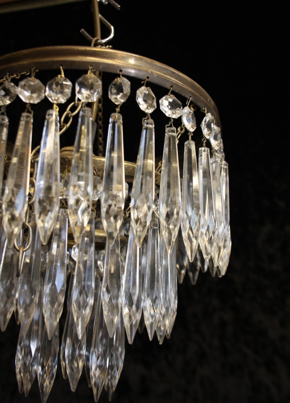 Spike chandelier with moulded brass rings View VI