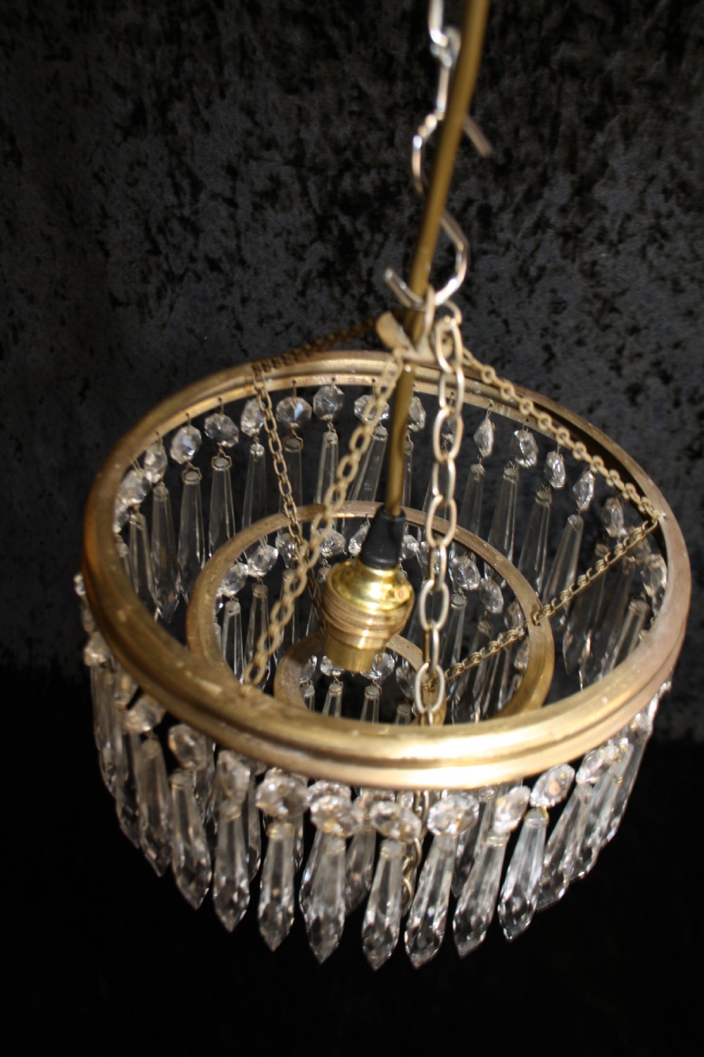 Spike chandelier with moulded brass rings View VII