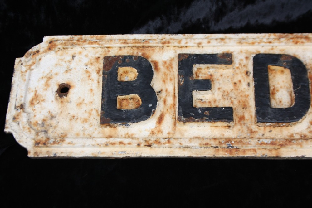 Early 20th century Cast iron BEDE ROAD sign View II
