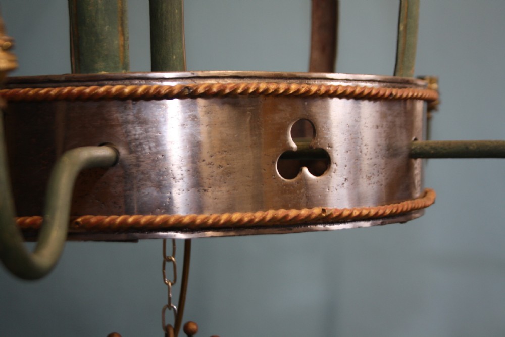 Early 20th century Pair of large polished steel chandeliers  View VIII