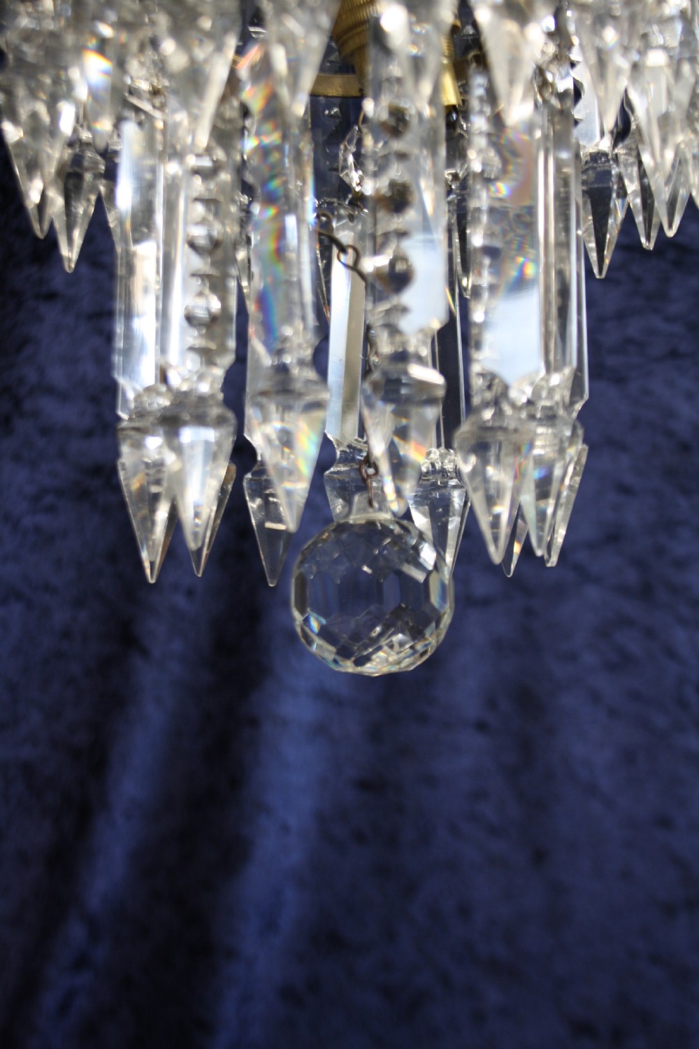Early 20th century pair of lustre spike chandeliers View V