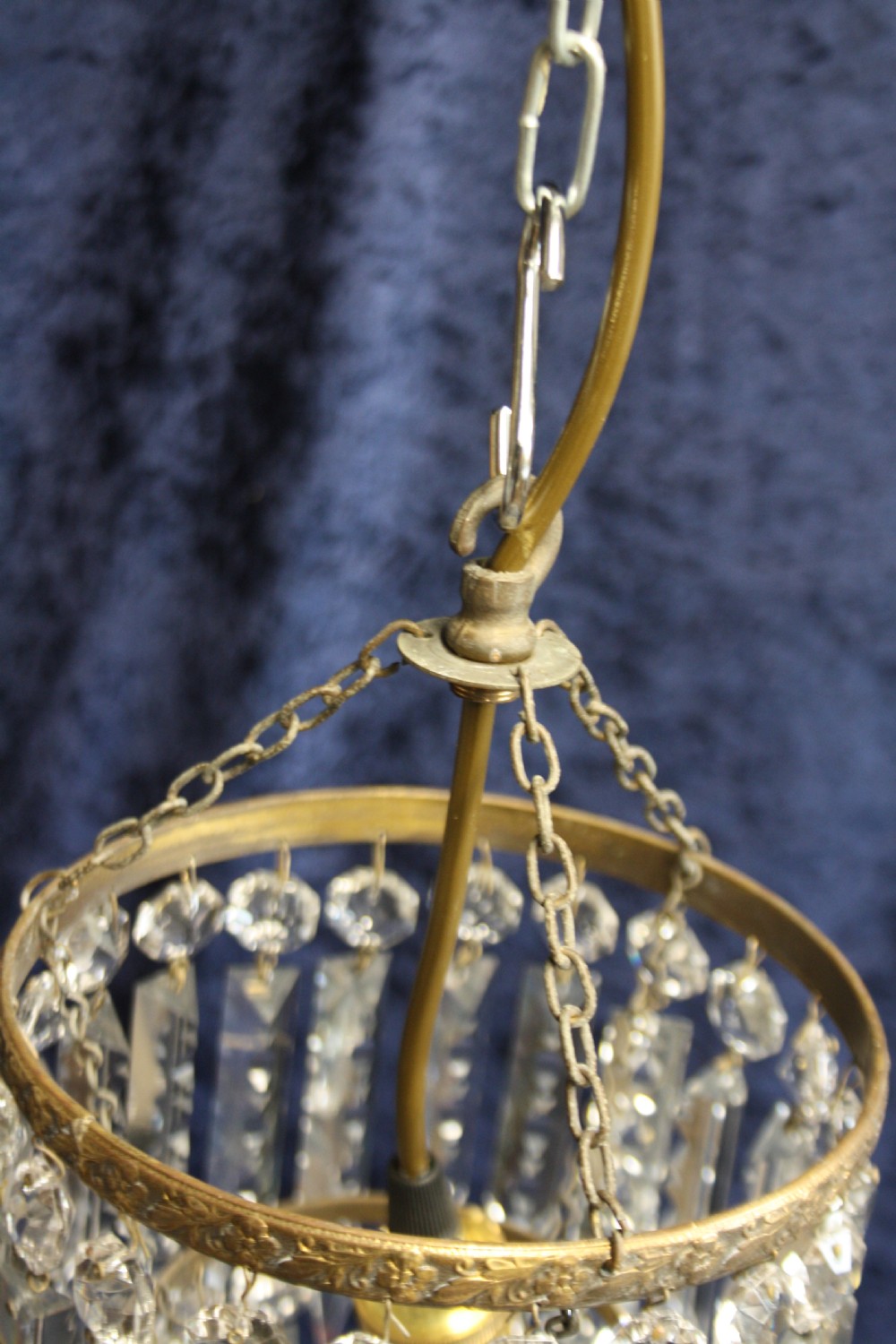 Early 20th century pair of lustre spike chandeliers View VIII