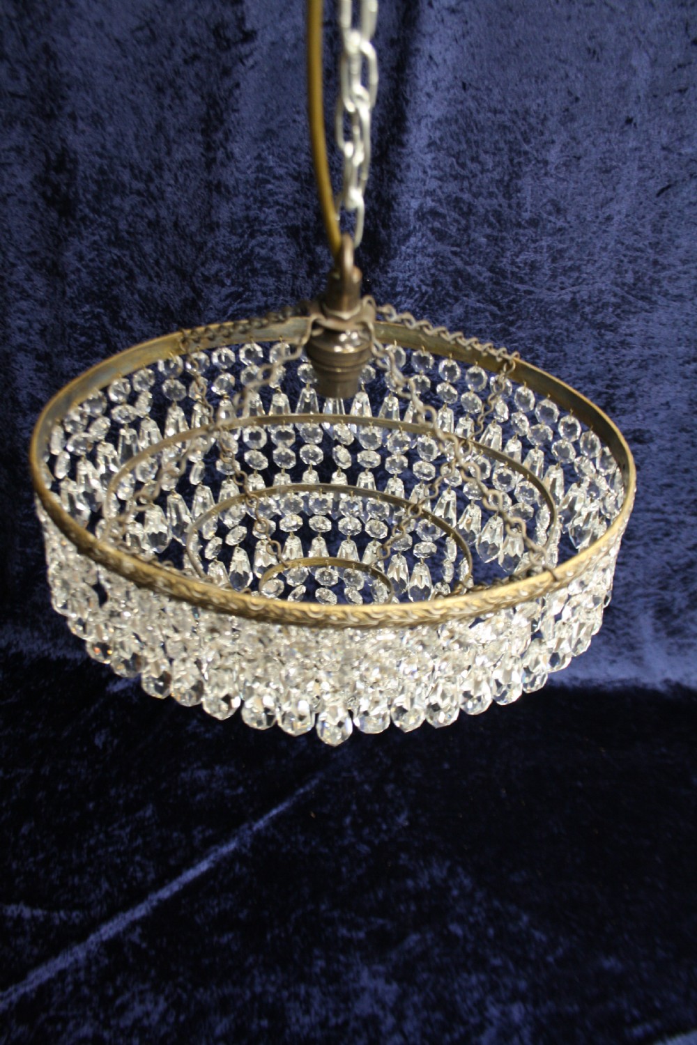Early 20th century oval diamond spike chandelier View II